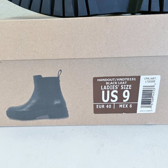 NEW IN BOX Steve Madden Boots 9 Chelsea Lug Platform Leather Gore Retro Black - Picture 11 of 13
